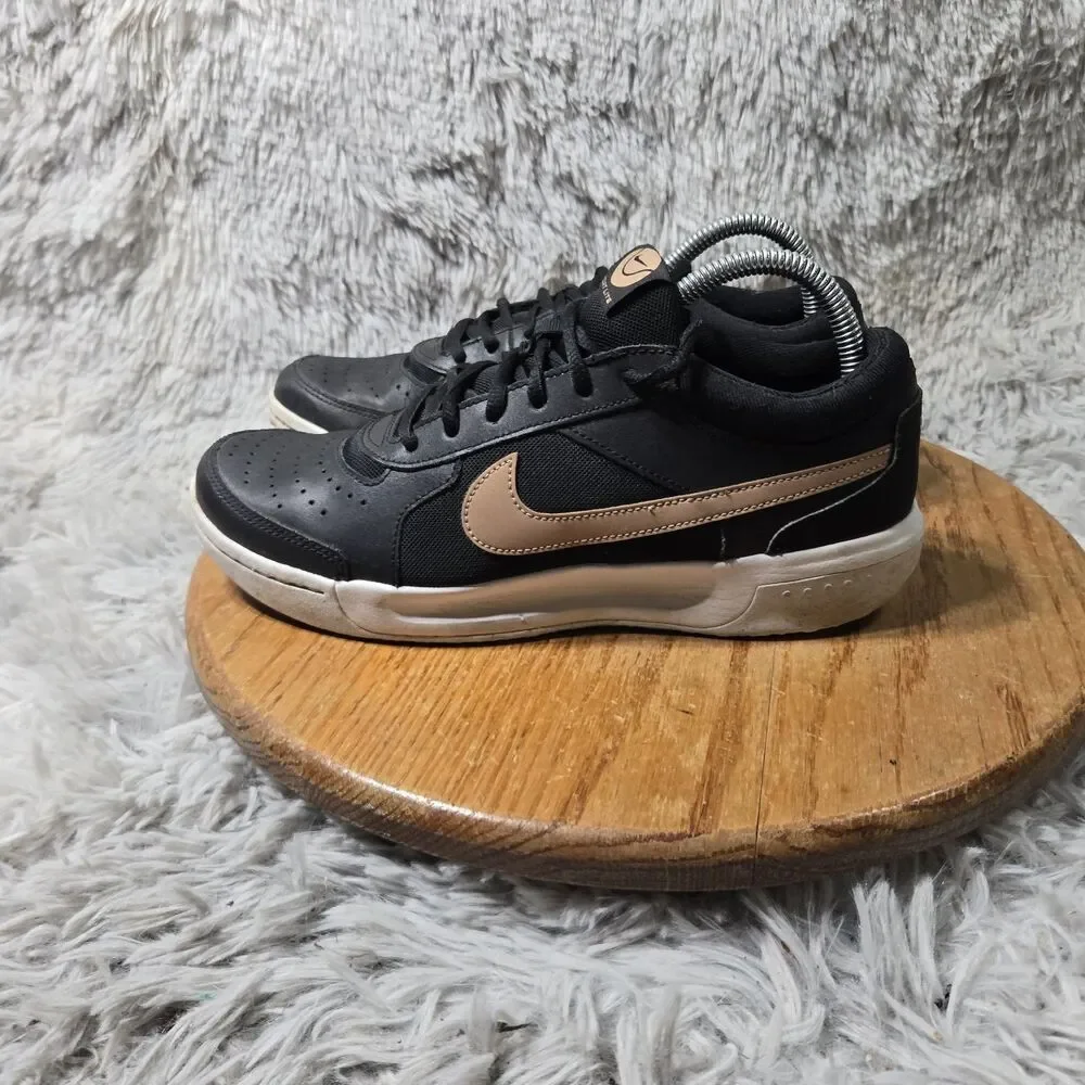 Nike Court Lite Athletic Sneakers Black Womens Size 9 Leather Mesh DV3279-001